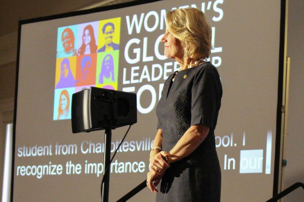 U.S. Sen. Shelley Moore Capito gave the keynote address Monday morning for the Women's Global Leadership Forum.