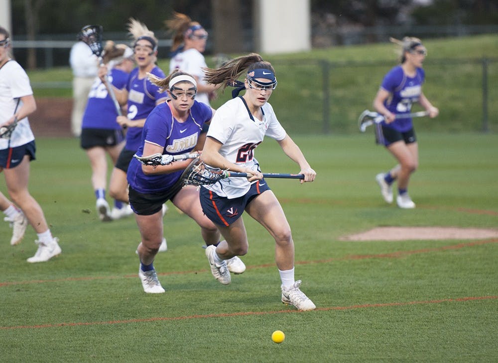 <p>Posey Valis scored three goals against Duke, with her third cutting the deficit to 9-6. The Cavaliers fell on the road, 11-8.</p>