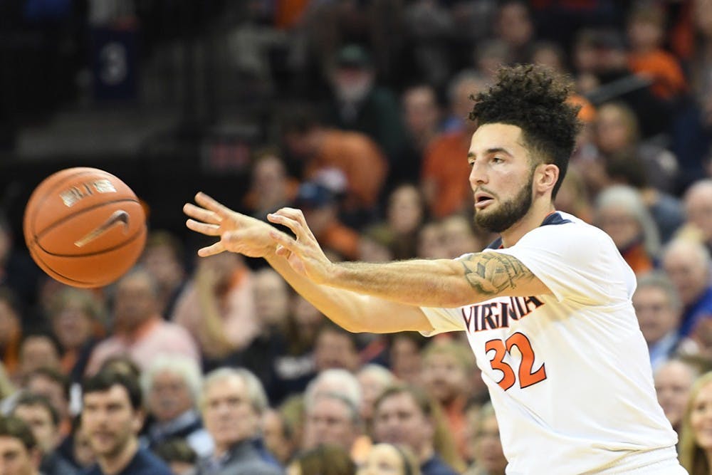 Senior point guard London Perrantes led all scorers with 22 points in Virginia's 71-54 victory over Notre Dame Tuesday night.