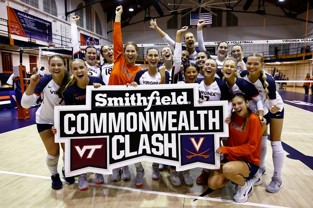 <p>Behind strong play early, Virginia took a four-set win over in-state rival Virginia Tech.</p>