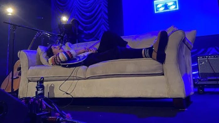 The stage played on the visuals and colors used in promotion of her latest album, sketch-like projections of drawings relating to the songs, and even authentic home videos from Dacus' childhood.&nbsp;