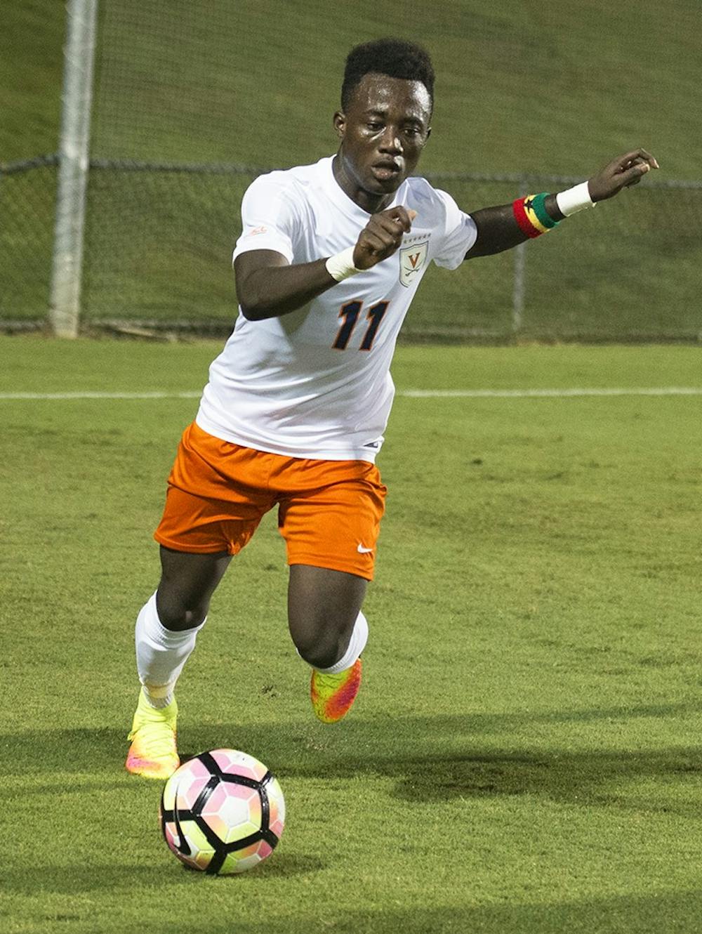 <p>Sophomore forward Edward Opoku broke the tie with a late-game goal Friday night, giving Virginia a win in its season opener against No. 21 Coastal Carolina.</p>