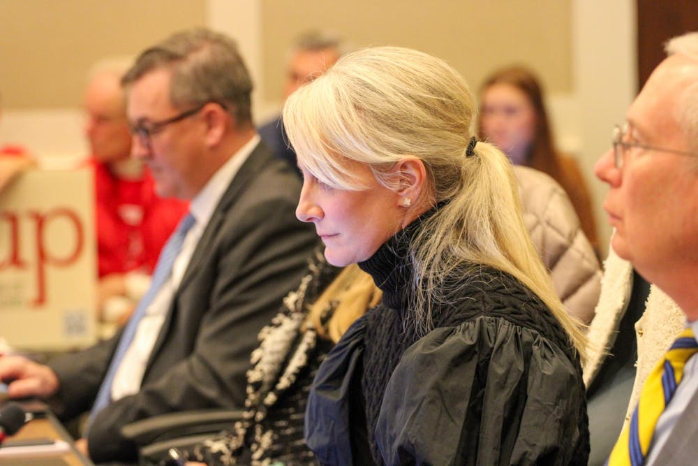 Rector and Finance Committee Chair Rachel Sheridan, photographed at a Board of Visitors meeting Dec. 5, 2025.