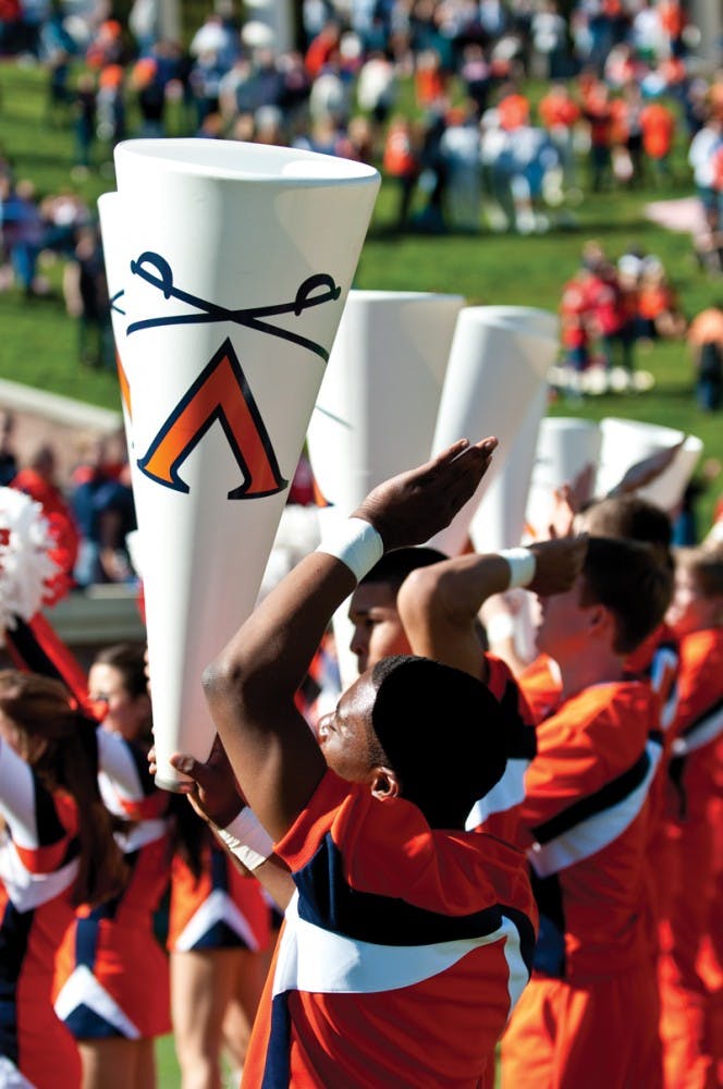 	The UVa marching band plays at the Virginia vs. Maryland game on Saturday October 13