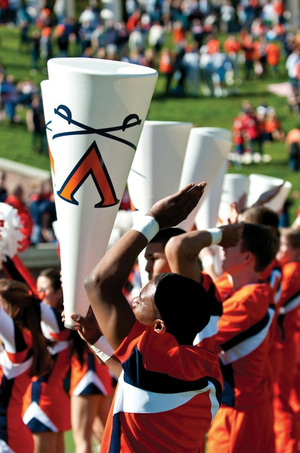 	<p>The UVa marching band plays at the Virginia vs. Maryland game on Saturday October 13</p>