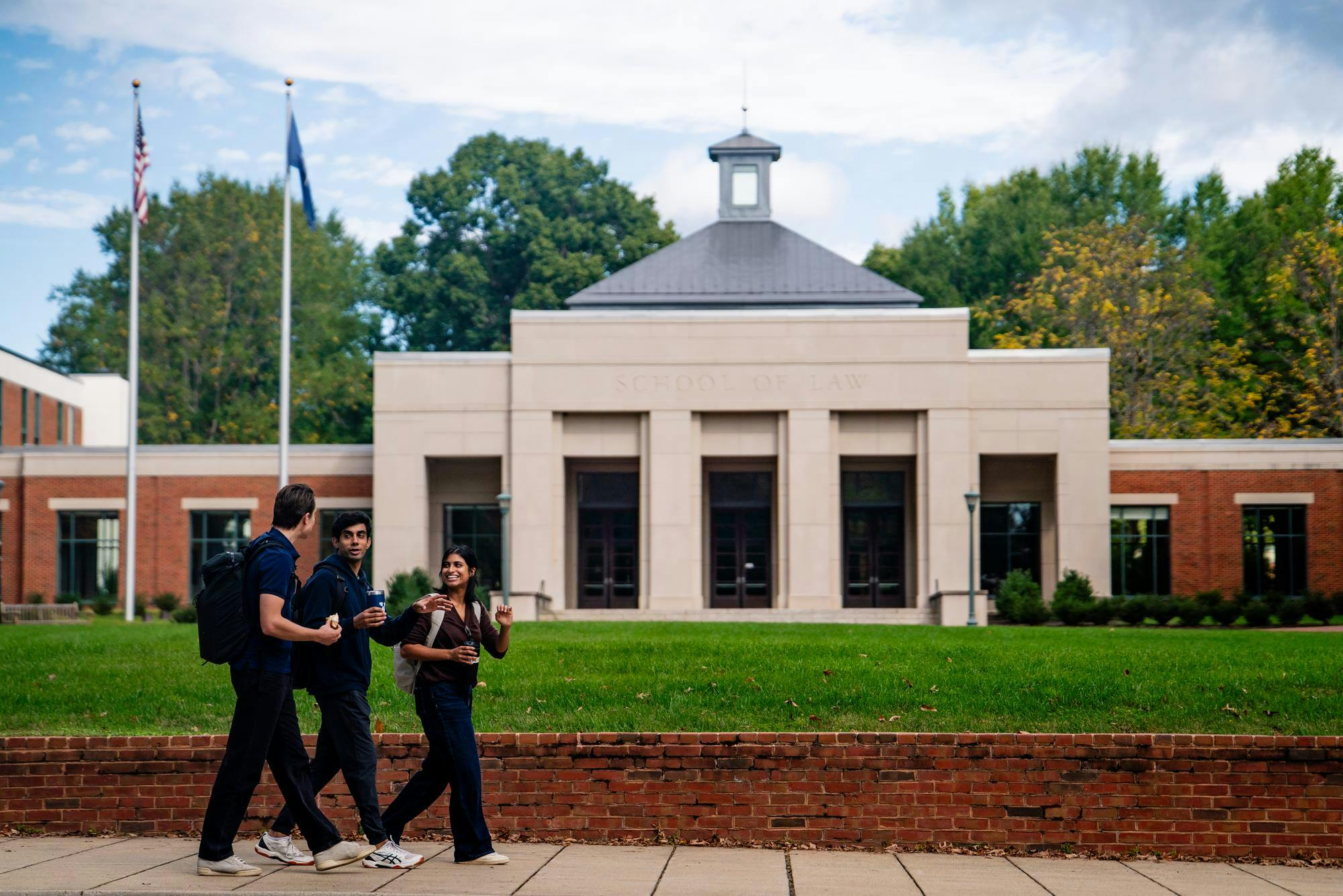 Students walk past the School of Law Oct. 8, 2025.