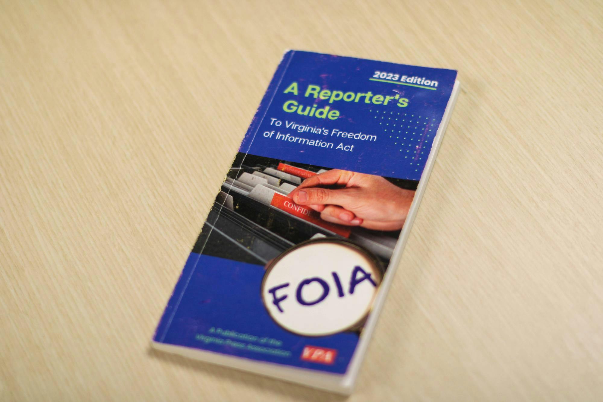 "A Reporter's Guide To Virginia's Freedom of Information Act," a guidebook for reporters to consult FOIA law, seen Oct. 9, 2025.