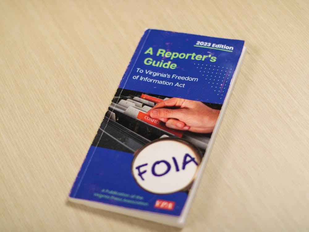 "A Reporter's Guide To Virginia's Freedom of Information Act," a guidebook for reporters to consult FOIA law, seen Oct. 9, 2025.