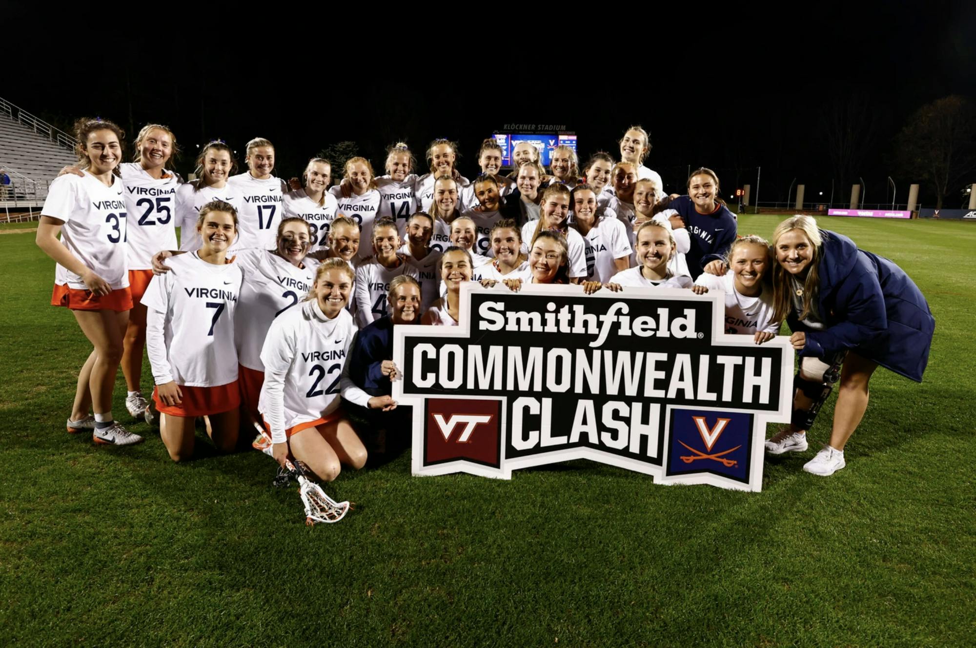 Virginia was all smiles after defeating its rival.