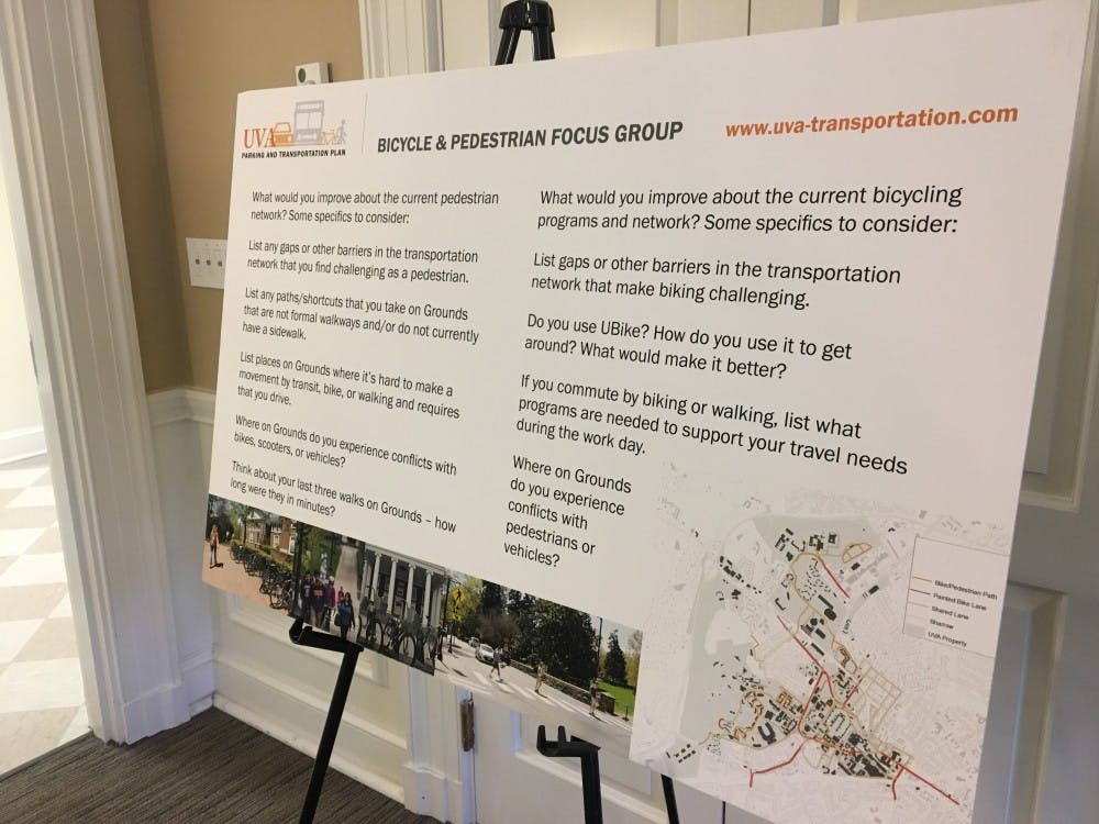 At the bicycle and pedestrian focus group, held Thursday afternoon, many present offered constructive criticism about the current state of walking or biking in or around Grounds.