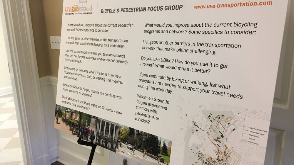At the bicycle and pedestrian focus group, held Thursday afternoon, many present offered constructive criticism about the current state of walking or biking in or around Grounds.