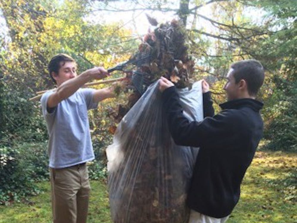 Student volunteers participate in the Habitat for Humanity's annual Rake-a-Thon. 