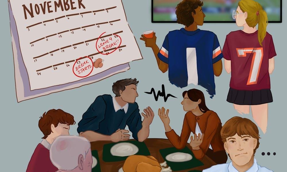 The perfect Thanksgiving table — complete with Cavaliers aplenty.