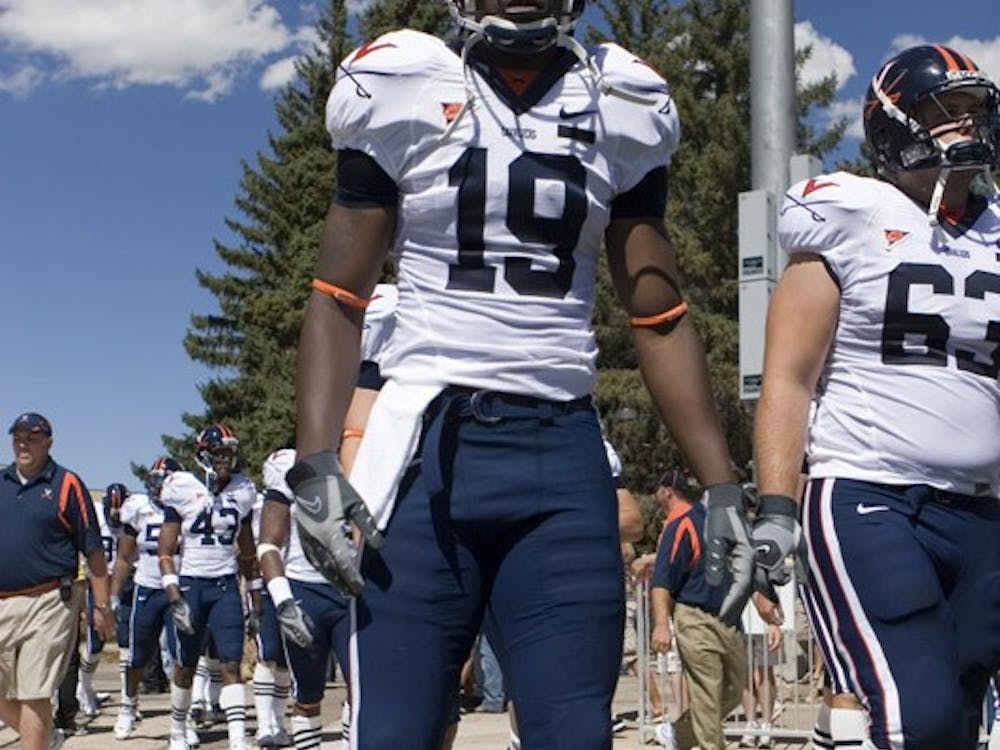 Virginia wide receiver Ras-I Dowling (19)..The Wyoming Cowboys defeated the Virginia Cavaliers 23-3 at War Memorial Stadium in Laramie, WY on September 1, 2007.