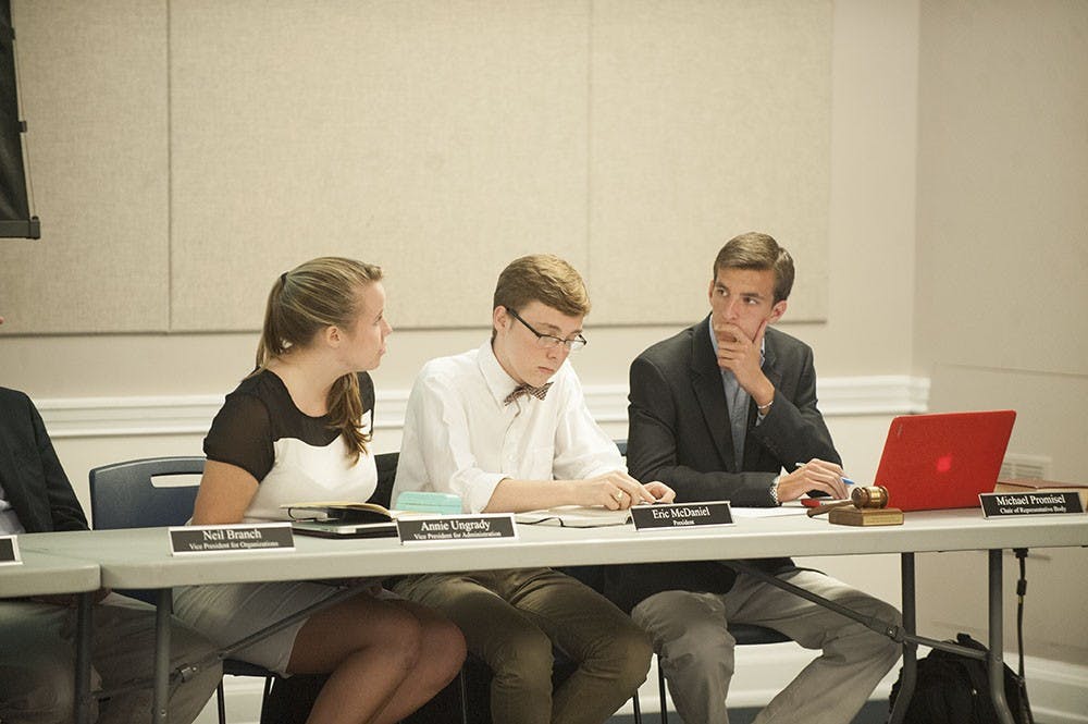 	<p>Student Council (executive members shown above) met Tuesday night to discuss possible upcoming financial constraints.</p>