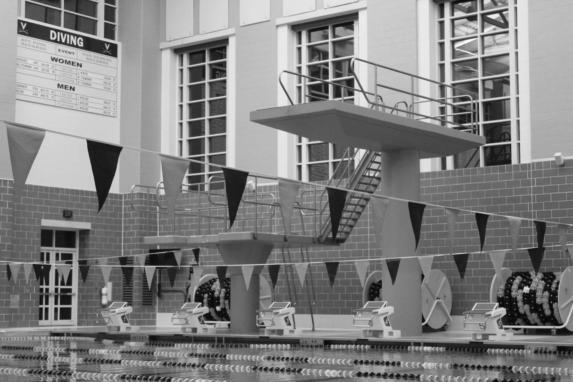 The AFC diving boards, empty.