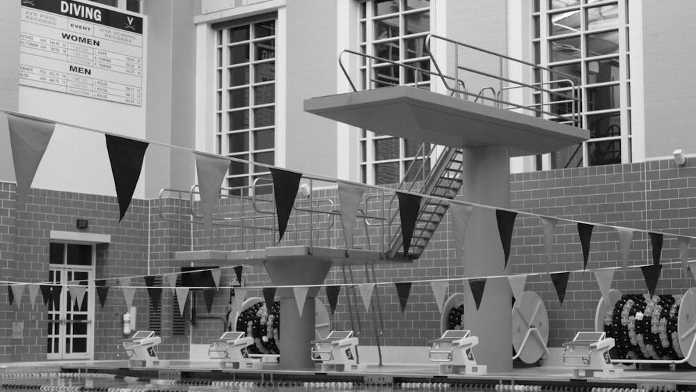 The AFC diving boards, empty.