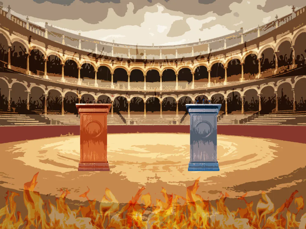 Some have proposed holding the roast battle in a public forum, such as a sports arena, so that people can experience the thrill of uncertainty as a collective.