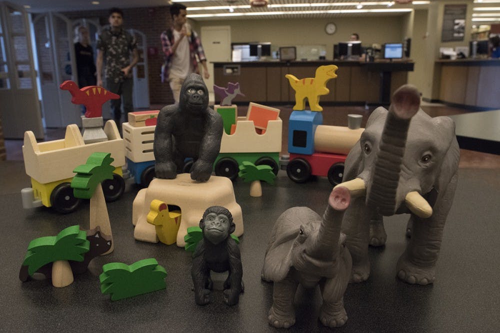 The toys can be checked out from Clemons for two weeks at a time.