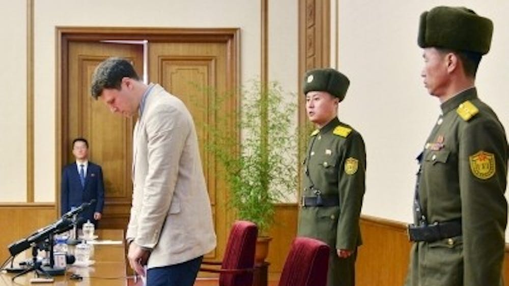 Otto Warmbier was imprisoned in North Korea for 17 months after being accused of attempting to steal a political banner from a hotel in Pyongyang. &nbsp;