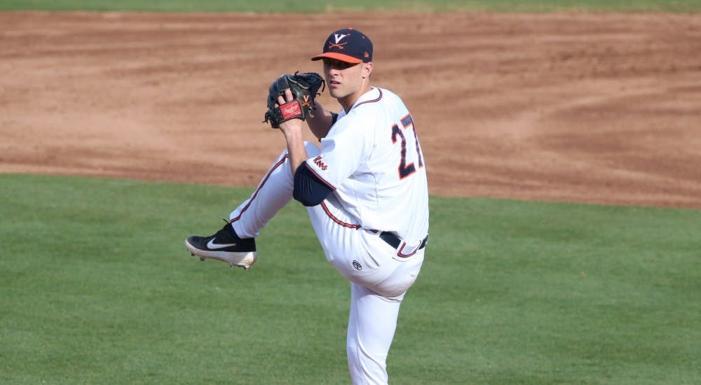 Senior right-hander Chesdin Harrington struck out a career-high eight batters Tuesday.