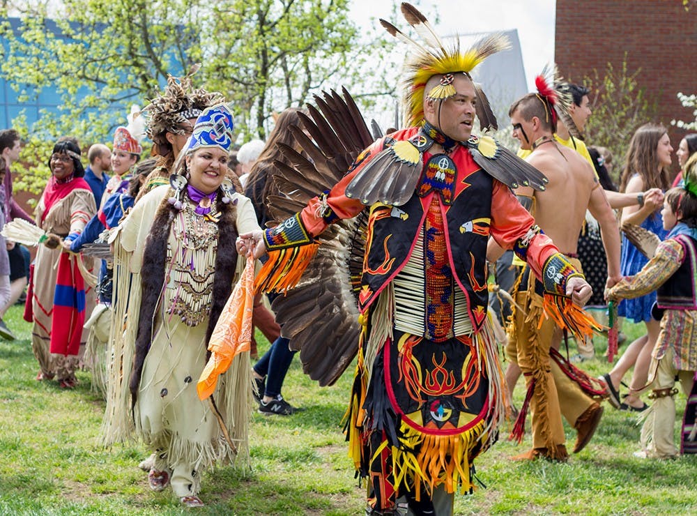 <p>The Powwow was centered on the dance circle, which featured dancers from across Virginia, and the Yapatoko and Zotigh drum groups, who played traditional Native American music.</p>