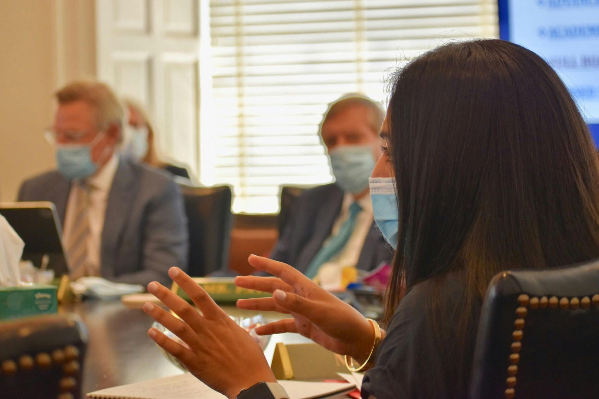 The student member of the Board of Visitors is an unconventional form of student leadership in that students enter into the position without a platform, instead aiming to reflect the wishes of the student body and convey student concerns at Board of Visitor meetings.