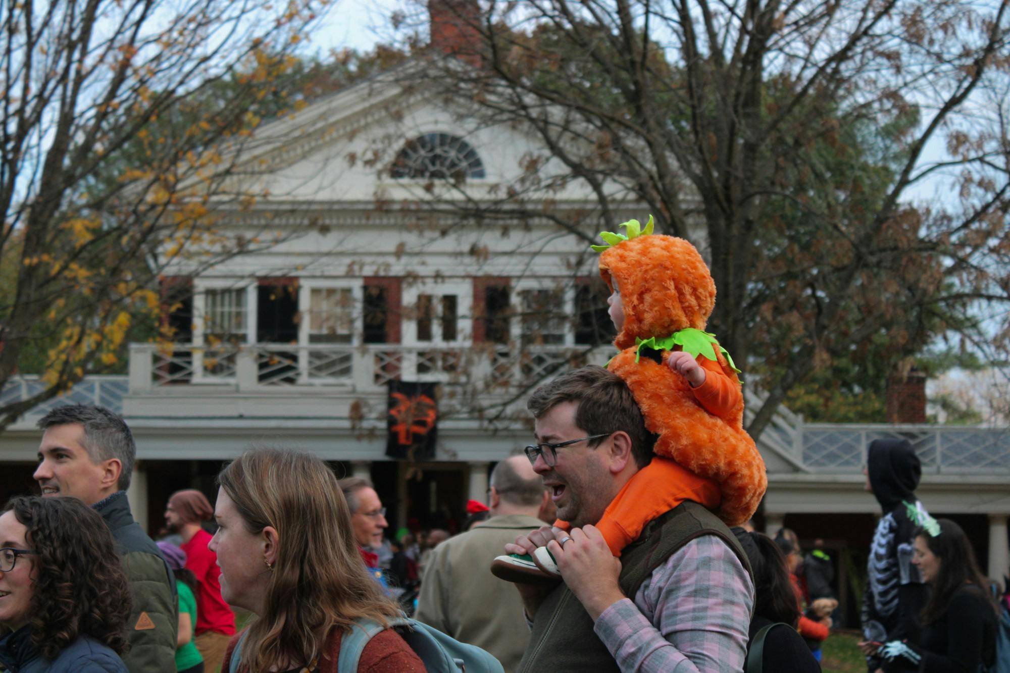 There are 54 Lawn rooms and approximately 70 student organizations that hand out candy to young Trick-or-Treaters every year.