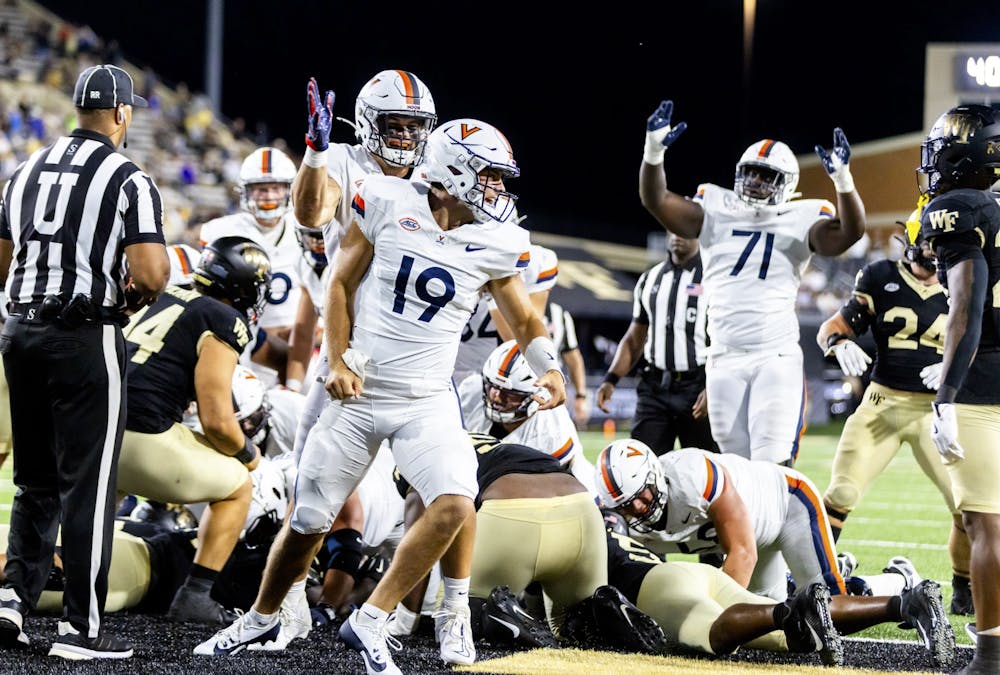 Junior quarterback Grady Brosterhous rushes in for the touchdown against Wake Forest.