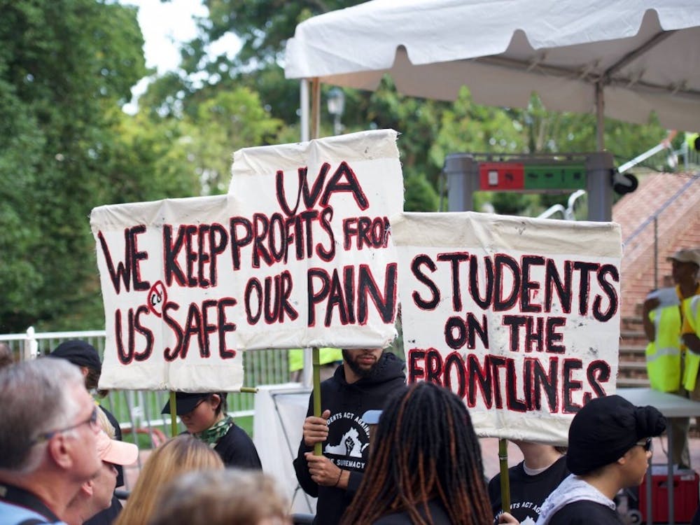Members of U.Va. Students United at a demonstration on Aug. 11, 2018.&nbsp;