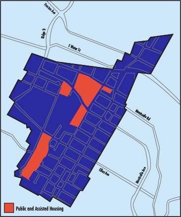 With 340 units of public and assisted housing existing currently, the plan could possibly create 750 new residential units over a 10-15 year period.