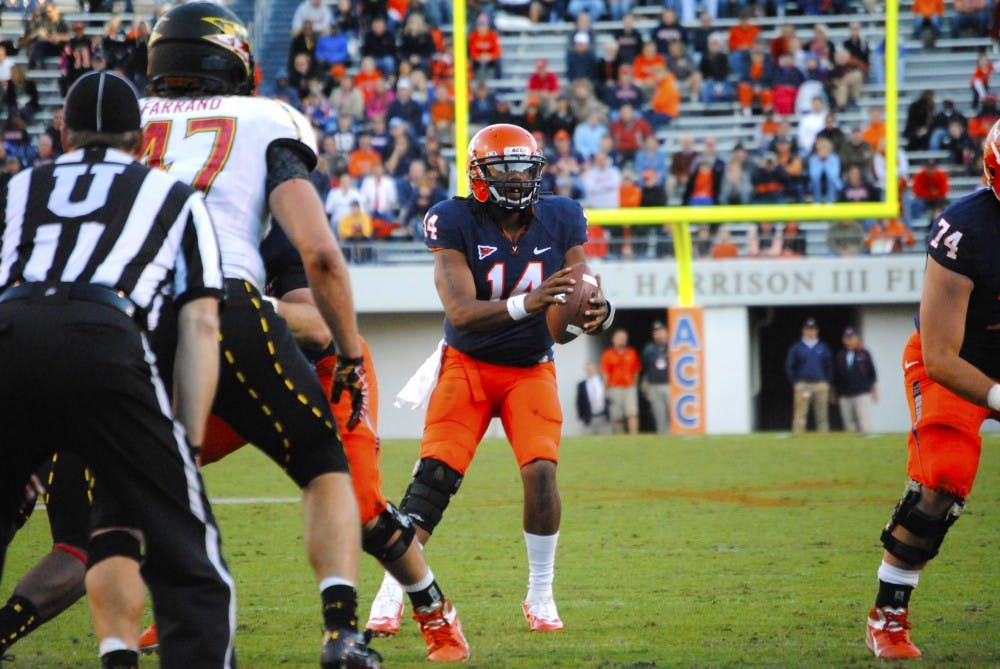 	<p>Sophomore quarterback Phillip Sims finished 8-for-10 for 115 yards with one passing touchdown during the team&#8217;s Nov. 3 romp against N.C. State. It was his final start in a Virginia uniform.</p>