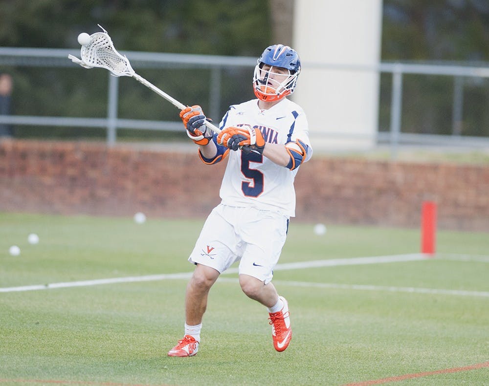 <p>Senior attackman Ryan Lukacovic notched&nbsp;four goals and three assists in Virginia's loss to Duke.</p>