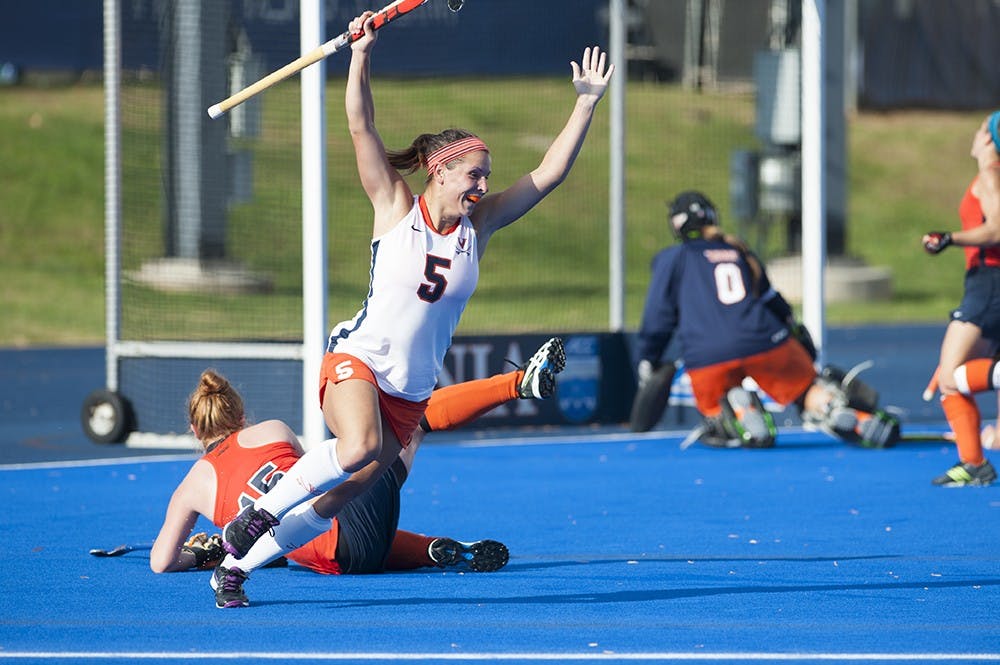 <p>Junior striker Calleigh Foust scored Virginia's first goal in Thursday's loss to No. 1 Syracuse.</p>