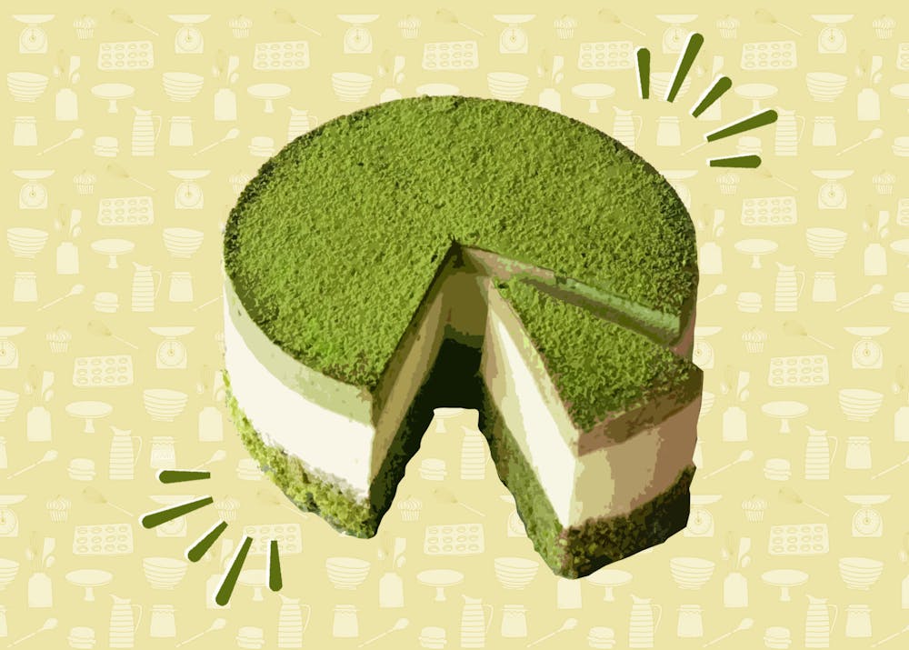 <p>I infused the cheesecake with green tea powder, giving the cake a beautiful green hue and a subtle earthy flavor.&nbsp;</p>