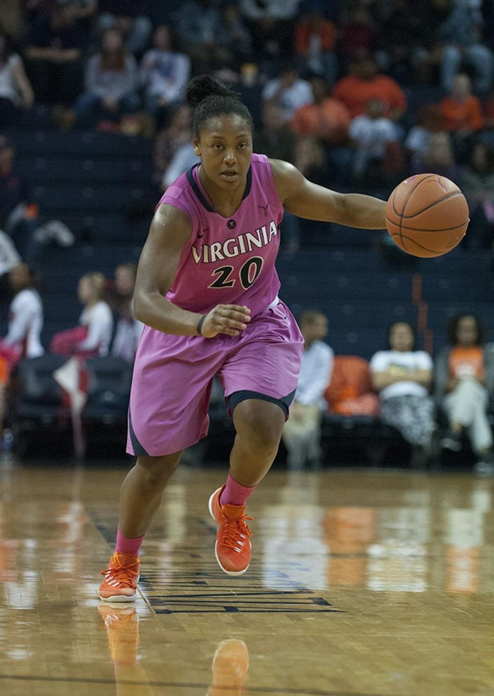 <p>Virginia senior guard Faith Randolph, now back&nbsp;from a broken thumb, recorded her first career double-double with 13 points and 13 boards Sunday in a 65-48 win against Clemson.</p>