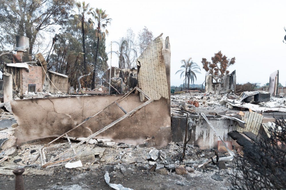 <p>A neighborhood in Malibu, Calif. affected by the Woolsey fire.</p>