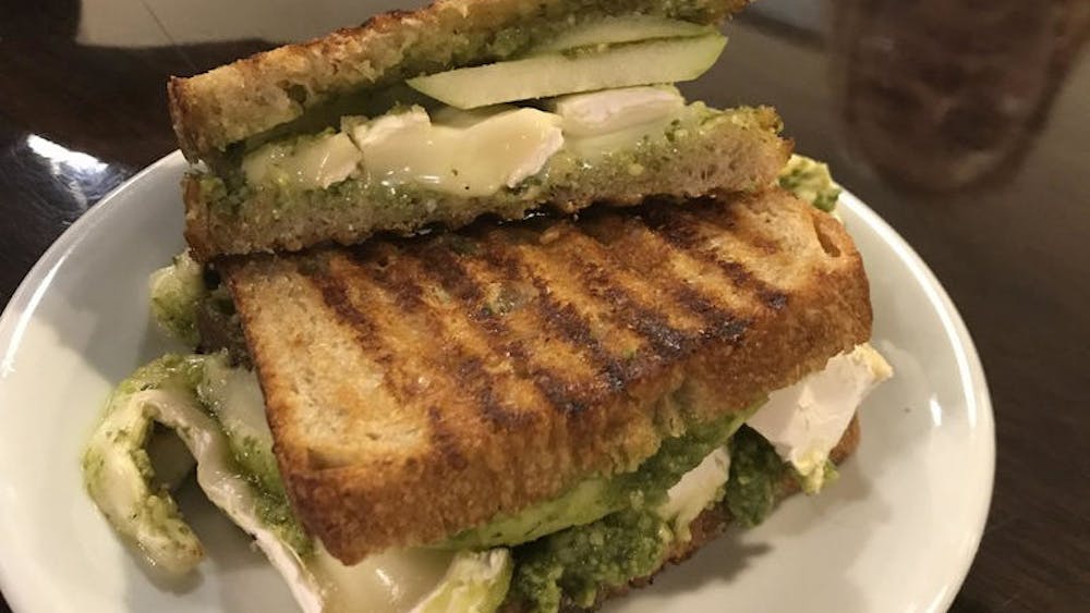 If you are looking for something more substantial, I highly recommend the brie panini with green apple and pesto. Served on perfectly toasted fresh bread, this sandwich was oozing with melted brie and excellent pesto.&nbsp;