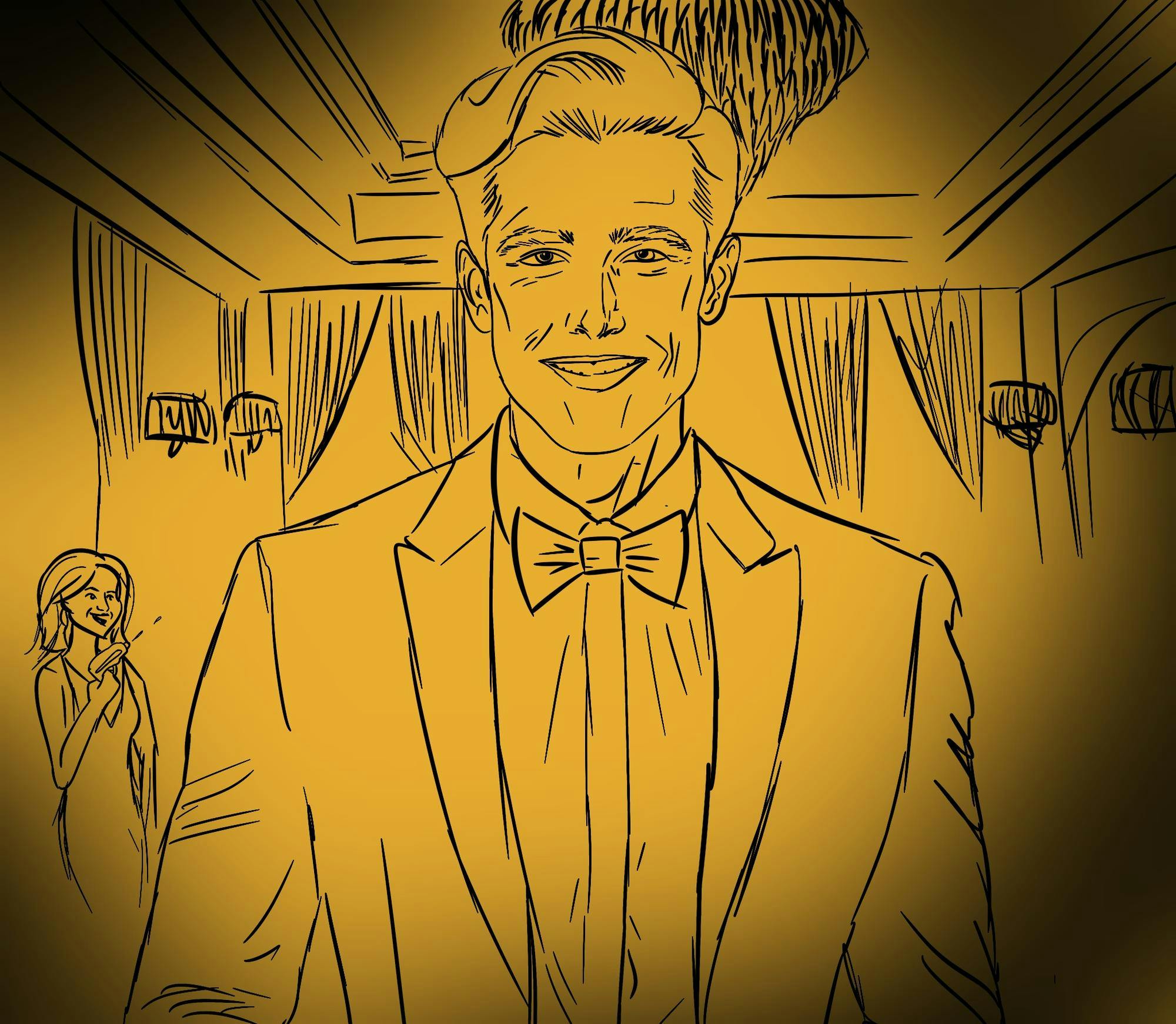 The party officially arrived. We were supposed to be there at 8, but we had to fight off my fans on the way.