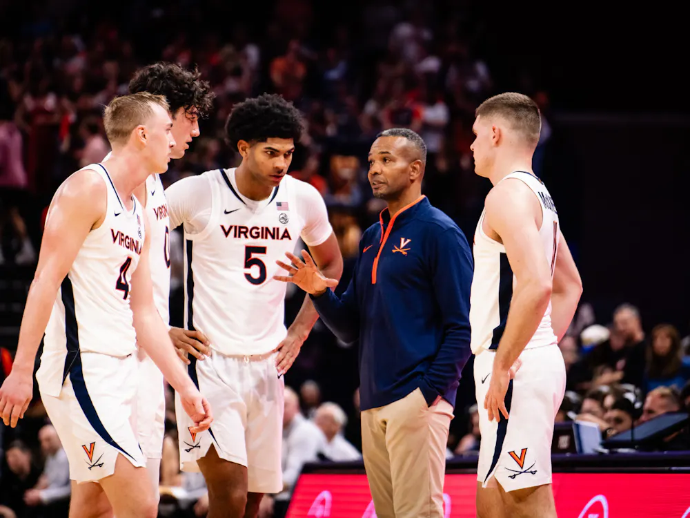 Sanchez huddles with his players Nov. 6 against Campbell.
