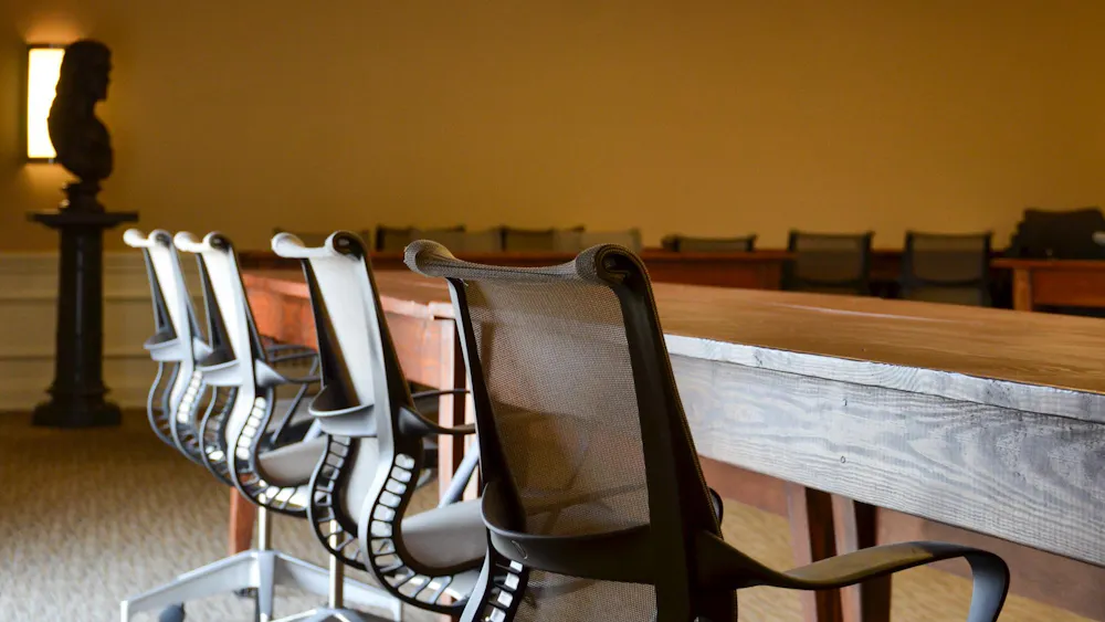 University Judiciary Committee trial room, photographed March 28, 2025.