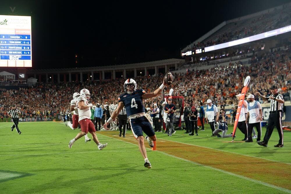 Chandler Morris dashes ahead for a rushing touchdown.