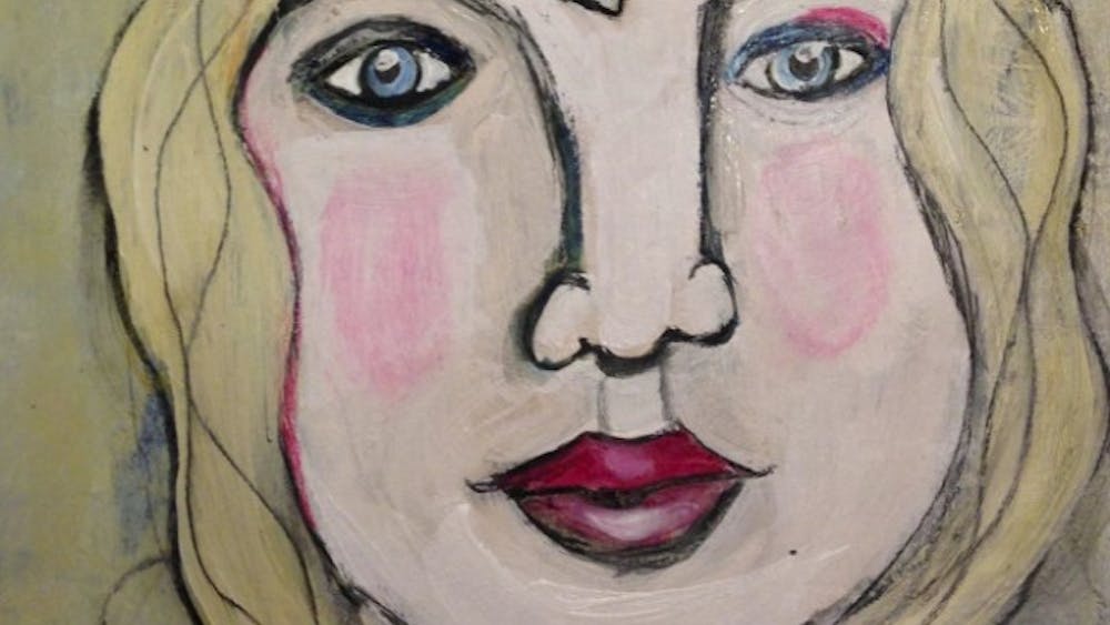 Artwork by Kristen Rexter pairs with poem, titled "Hoping To Find Me," written by a patient who participated in the U.Va. Cancer Center workshop.