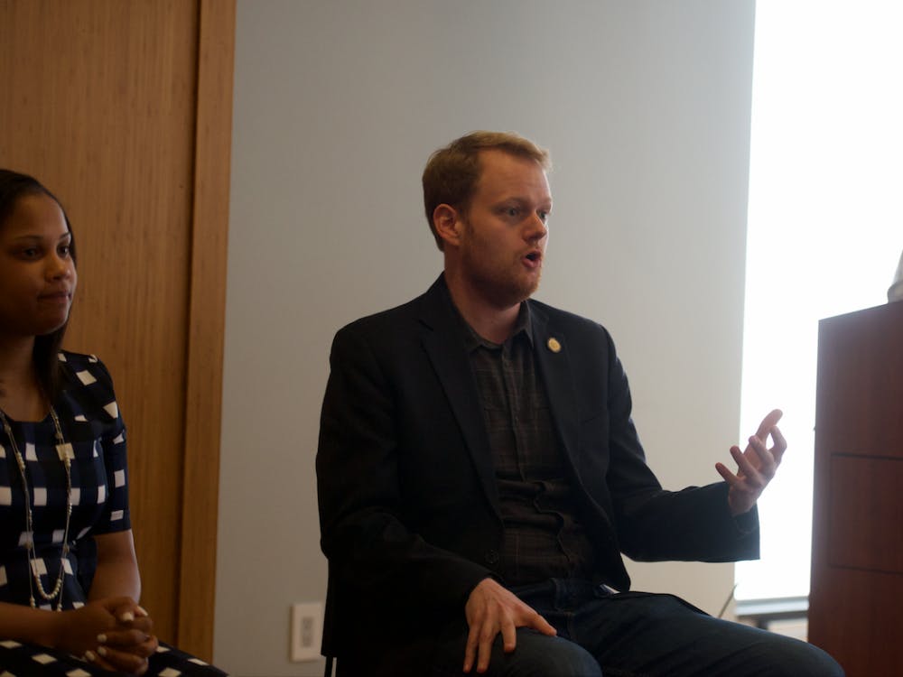 Del. Christ Hurst spoke on his experience as a local journalist and his priority of granting greater power to localities in Virginia. &nbsp;&nbsp;