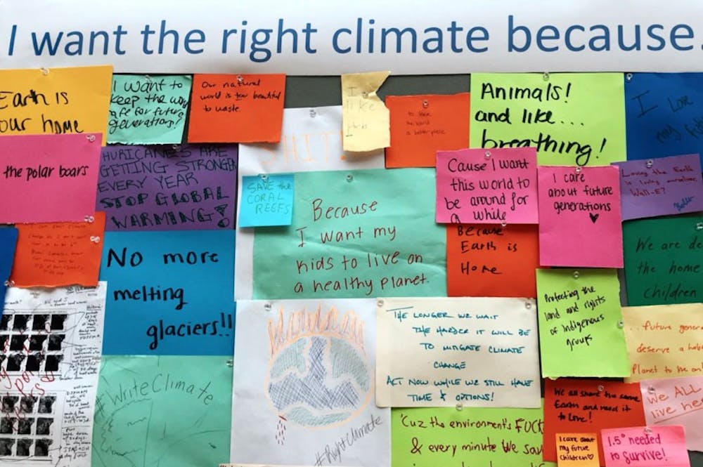 Various voices from the U.Va. community on climate change were displayed in the Write Climate exhibition.