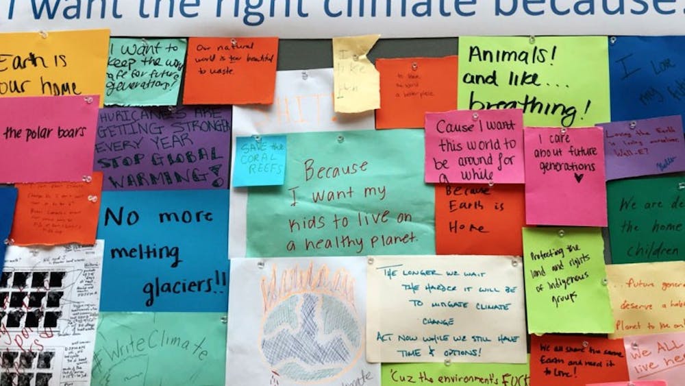 Various voices from the U.Va. community on climate change were displayed in the Write Climate exhibition.