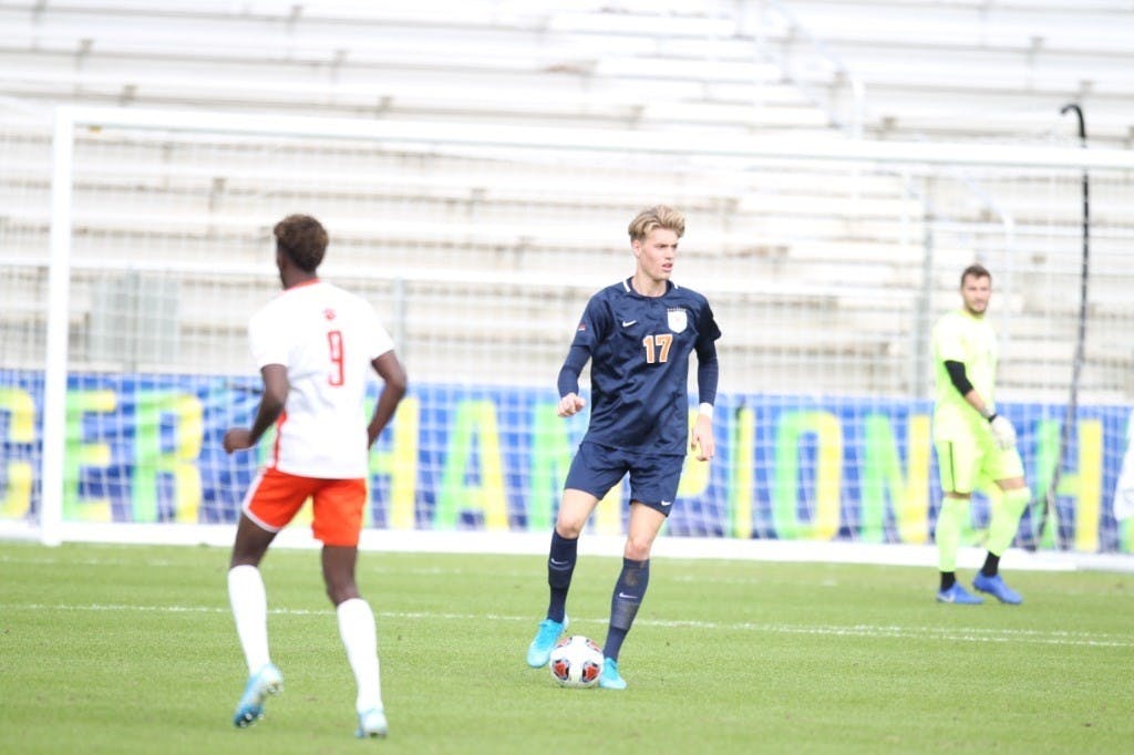 Freshman defender Andreas Ueland will have to bring his A-game to quiet Campbell's electric offense.&nbsp;