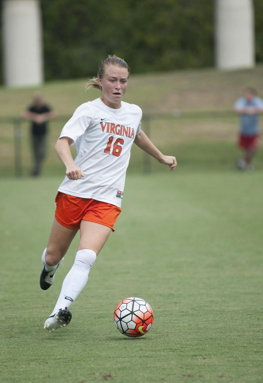<p>Senior defender and captain Emily Sonnett has provided constant leadership for the Cavaliers, according to junior goalkeeper Morgan Stearns. "Emily is always leading, always discussing," Stearns said. </p>