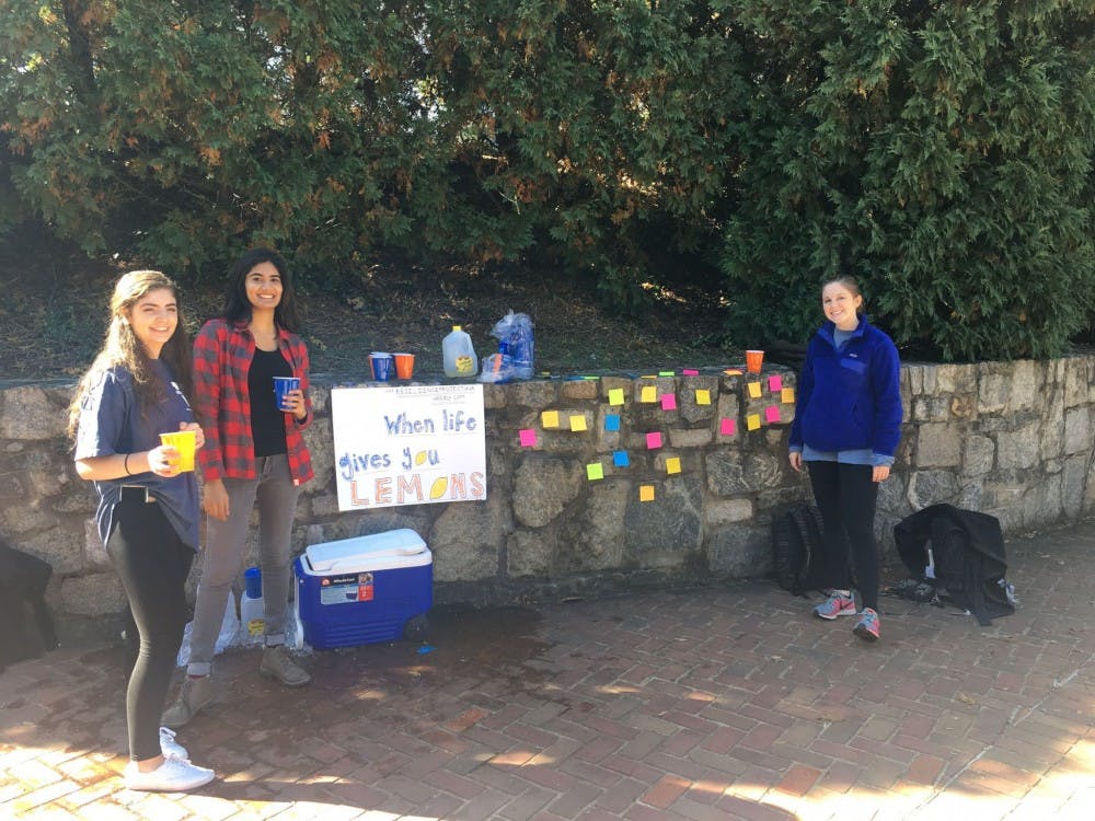 <p>Students from the Resilience Project held a lemonade stand earlier this year. They encouraged students to turn their failures, or "lemons" into "lemonade."</p>