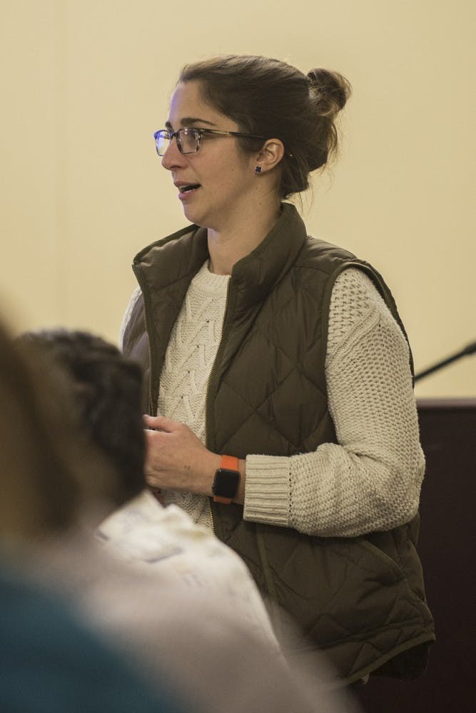 Phoebe Willis at Student Council's meeting Tuesday night.&nbsp;